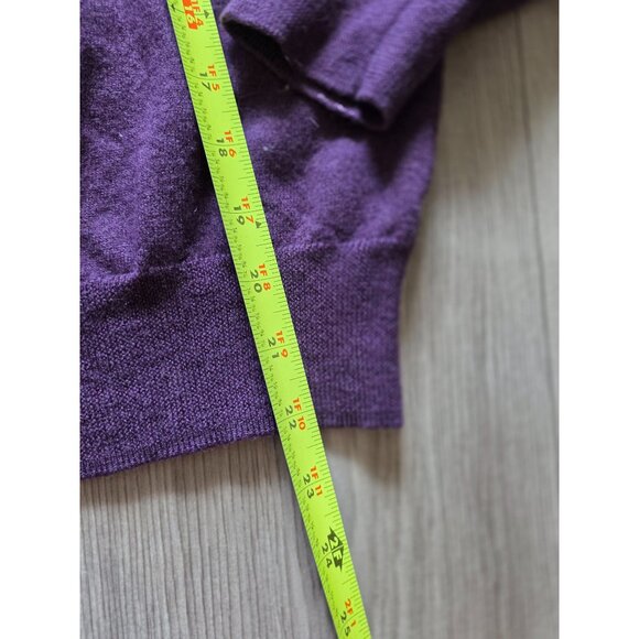 Express Italian Merino Wool Purple V-Neck Sweater L - Picture 5 of 6